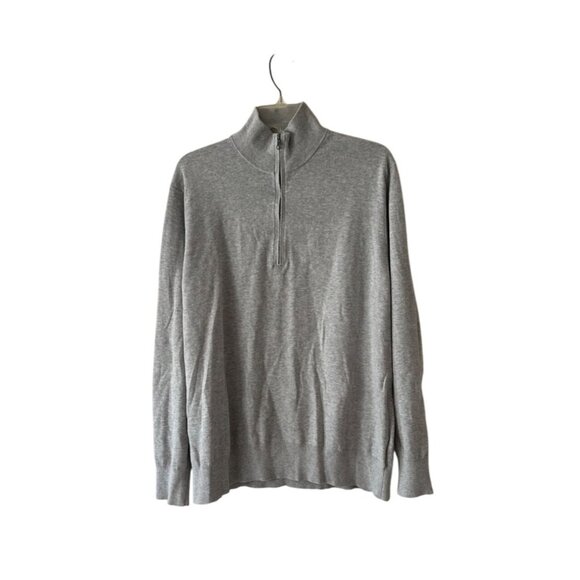 Brooks Brothers XL Gray 1/4 Zip Pullover Sweater Mens Pullover Cotton Blend - Picture 1 of 5